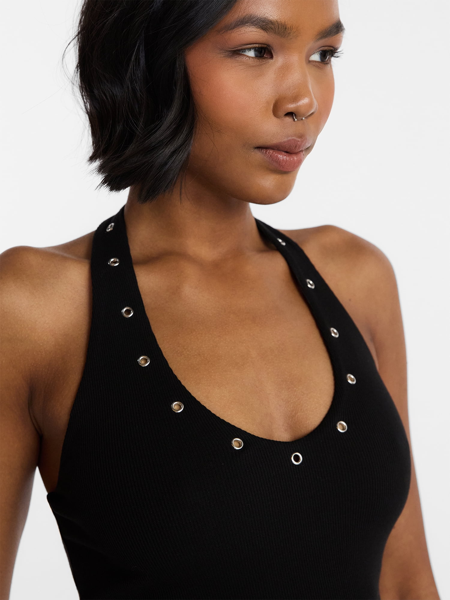 No Boundaries Grommet Halter Top, Women's XXS-XXL