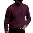 thumbnail image 2 of Floleo Winter Men's Turtleneck Sweater Men Casual Long Sleeve Retro Twisted Knitted Pullover Sweaters, 2 of 6