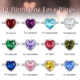 thumbnail image 6 of Juwaliy Women Ring 925 Sterling Silver Plated Halo Heart Blue Sapphire September Birthstone Band Rings Jewelry Birthday Christmas Mother's Day Gift, 6 of 10