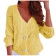 thumbnail image 1 of Gibobby Suéteres de invierno de punto Chaqueta de punto de cable grueso de manga larga con frente abierto de invierno para mujer Abrigos de suéter (Amarillo, S), 1 of 4