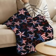 thumbnail image 5 of Yhmxh Patriotic Throw Blanket, Memorial Day Blankets Independence Day Fuzzy Plush Blanket, Flannel Bed Blanket USA Flag Red White Blue Stars 4th of July Throw Blanket for Couch Sofa Bed 30"x40", 5 of 6
