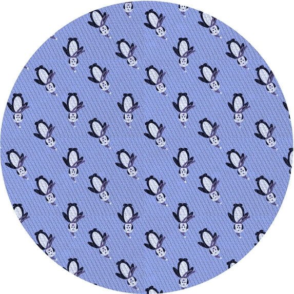 Ahgly Company Indoor Round Patterned Day Sky Blue Area Rugs, 8' Round