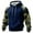 Dark Blue, variant on Men's Pullover Hoodie with Camouflage Print Raglan Sleeves and Adjustable Drawstring Hood Casual Fit Sweatshirt Top Dark Blue L