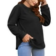 thumbnail image 5 of LANREMON Women Plus Size Sweatshirts Plain Long Sleeve Shirts Tops Casual Loose Pullover Black 18 Plus, 5 of 6