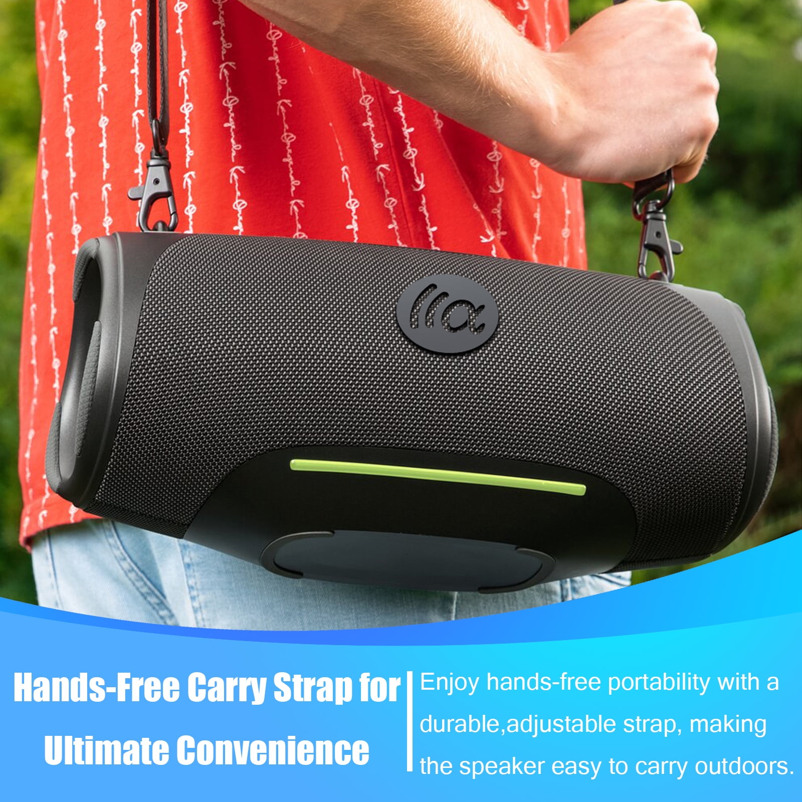 TAZATA Portable Bluetooth Speaker IPX7 Waterproof 80W Wireless Outdoor Speaker for Camping 8H Playtime