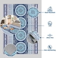 thumbnail image 4 of 8x10 Vintage Boho Area Rug Washable Rugs With Non-Slip Backing Ultra-Thin Stain Resistant Throw Carpet Non Shedding Floor Cover For Living Room Bedroom Office Playroom,Blue, 4 of 9