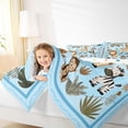 thumbnail image 4 of Homewish Giraffe Zebra Lion Elephant 3 Pieces Queen Comforter Set For Kids,Jungle Animal Ultra Soft Bedding Sets,Kawaii Wildlife Bedding Comforter Set,Breathable Home Decor,Reversible, 4 of 8