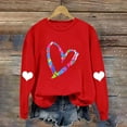 thumbnail image 5 of Craaazy Women's Love Heart Valentine's T-Shirts Casual Long Sleeve Crewneck Tops Gifts, 5 of 5