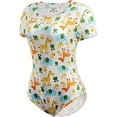 thumbnail image 5 of CutiePlusU Cotton Button Crotch Adult Onesie Romper Bodysuit Pajamas- Cartoon Giraffe Print Yellow XS, 5 of 5