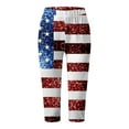 thumbnail image 4 of Independence Day Casual Leggings for Women Printed Pattern Yoga Pants Middle Waist Workout Pants Capri XXL, 4 of 5
