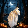 thumbnail image 4 of Doorway Figure Decor Halloween Non-Woven Witch Hat Broom Display for Home, 4 of 9