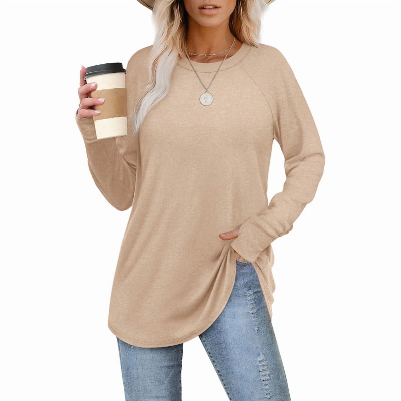 Ronuti Women's Long Sleeve Crew Neck Tunic Top photo 2