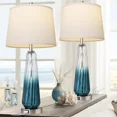 thumbnail image 2 of 28'' Table Lamps Set of 2, Touch Control, Modern Glass Bedside Lamps 2 USB Ports, 2 of 5