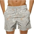 thumbnail image 1 of Pantalones Cortos Casuales de Baño con Impresión de Hojas Hawaianas para Hombres 100% Poliéster, Pantalones de Playa de Secado Rápido, Upf 50 + con Forro de Malla para Nadar, 1 of 5