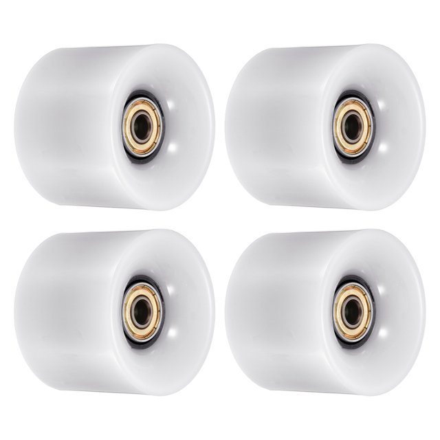 Unique Bargains Roues de Longboard 60mm avec Roulements ABEC-11 Roues de Rue pour Skateboards Cruiser 80A, Blanc Doré 4 Pack