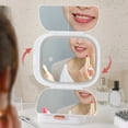 thumbnail image 6 of Hovmgk LED Makeup Mirror with Lights, Rotatable Desktop Mirror for Bedroom, Multifunctional Beauty Mirror with Storage for Cosmetics, Portable & Elegant Design, Beige/Pink/White, 6 of 6