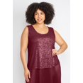 thumbnail image 4 of Catherines Women's Plus Size 2-Piece Sequin & Charmeuse Jacket Dress Set, 4 of 6