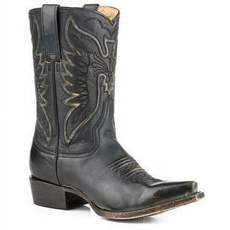 Stetson Black Leather Boots with Brown Zipper Detail Halle Suede Fringe Side Zip Boot | Stetson main image 2