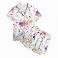 thumbnail image 4 of Kaprioy My First 4th of July Baby Girl Outfit Girls 4th Of July Pajama Sets American Flag Short Sleeve Shirt and Shorts 2 Piece Independence Day Pajamas Set, 4 of 4