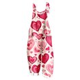 thumbnail image 3 of lcziwo Cotton Linen Jumpsuits for Women 2025 Summer Casual Beach Outfits Fashion Valentines Day Heart Print Overalls Baggy One Piece Wide Leg Pants Multicolor XXL, 3 of 5