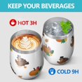 thumbnail image 4 of 12oz Stemless Wine Tumblers Happy Thanksgiving Turkey Fall Pumpkin Vacuum Insulated Stainless Steel Travel Tumbler Cups Mug with Lid and Straw for Champaign,Cocktail,Beer with Cleaning Brush, 4 of 5