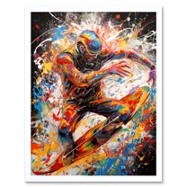 Extreme Sports Athlete Splatter Paint Portrait Art Print Framed Poster Wall Decor 12x16 inch