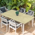 thumbnail image 2 of Yellow Solid Color Table Cloths for 3 Foot Rectangle Tables, Aesthetics Contemporary Luxury Patio Waterproof Elastic Fitted Tablecloths, Washable Rectangular Table Cover for Camping, 2 of 8