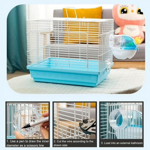 Cheers.US Hamster Bathroom Convenient Effective Plastic Pet Hamster External Bathroom Eco-friendly, Large Space, Easy Cleaning for Home
