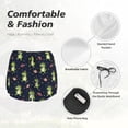 thumbnail image 4 of Daiia Dinosaur Astronaut Pattern Women's 2 in 1 Running Shorts - Lightweight Athletic Workout Gym Yoga Shorts Liner with Phone Pockets-Small, 4 of 7