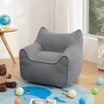 thumbnail image 6 of Lusimo Kids Bean Bag Chair, Soft Memory Foam Bean Bag Sofa for Bedrooms, Cat-Ear Design Toddler Couch for Boys, Girls, Lounge Chairs with Pocket for Gaming, Reading, Ages 1.5-8, Gray, 6 of 11