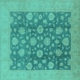 thumbnail image 1 of Ahgly Company Indoor Square Oriental Turquoise Blue Traditional Area Rugs, 3' Square, 1 of 4