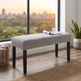 thumbnail image 2 of Home Design Guymon Modern Rectangular Upholstered Dining Bench with Corduroy Fabric and Wood Legs, Light Gray, 2 of 8