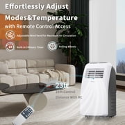 Shinco 8,000 BTU Grey Portable Air Conditioner - 3-in-1 Cool/Dehumidifier/Fan for Rooms Up to 350 sq.ft, Remote Control & 24H Timer, Compact AC Unit for Bedroom/Office