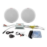 New Pyle PLMRKT2A 2-Channel Waterproof MP3 Amplified 6.5" Marine Speaker System