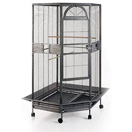 63.5" Extra Large Deluxe Corner Flight Bird Parrot Breeding Cage 1/2-inch Bar Spacing With Around Metal Seed Skirts for Cockatiel Parakeet Budgies Aviary Canary Lovebird Finch