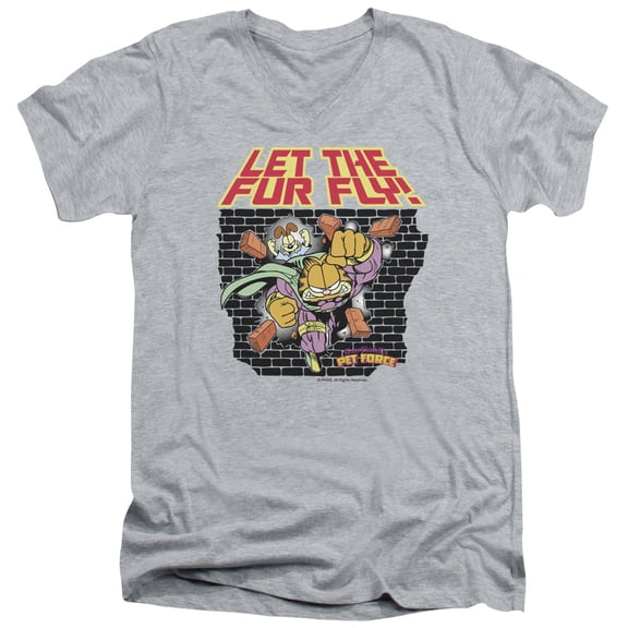 Garfield - Let The Fur Fly - Slim Fit V Neck Shirt - XX-Large