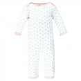 thumbnail image 5 of Hudson Baby Infant Girl Cotton Coveralls, Basic Pink Floral, 0-3 Months, 5 of 5