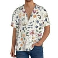 thumbnail image 3 of Honeii 's Watercolor Floral for men's short-sleeved button-up collared shirt featuring a pocket, perfect for beach vacations, and travel adventures., 3 of 5