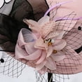 thumbnail image 4 of Women's Wool Felt Hat with Elegant Net Fabric Flower, Round Top Bucket Hat for Women, Vintage Tea Party Hat for Church, Wedding, and Special Occasions - Pink, 4 of 4