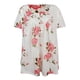 thumbnail image 2 of Camisa de mujer Camiseta de manga corta con estampado floral Blusa con cuello en V, Blanco, 3XL Vogacara AP002466-14, 2 of 4