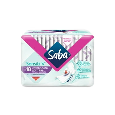 Toallas femeninas Saba Invisible delgada con alas flujo abundante 14 ...