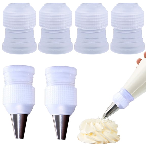 10pcs White,Plastic Standard Couplers Pipe Tip Coupler Cake Decorating Couplers for Icing Nozzles