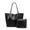 Black, variant on Large PU Tote Bag with Decorative Silk Scarf, Oversized Shoulder Bag for Work & Travel, Black