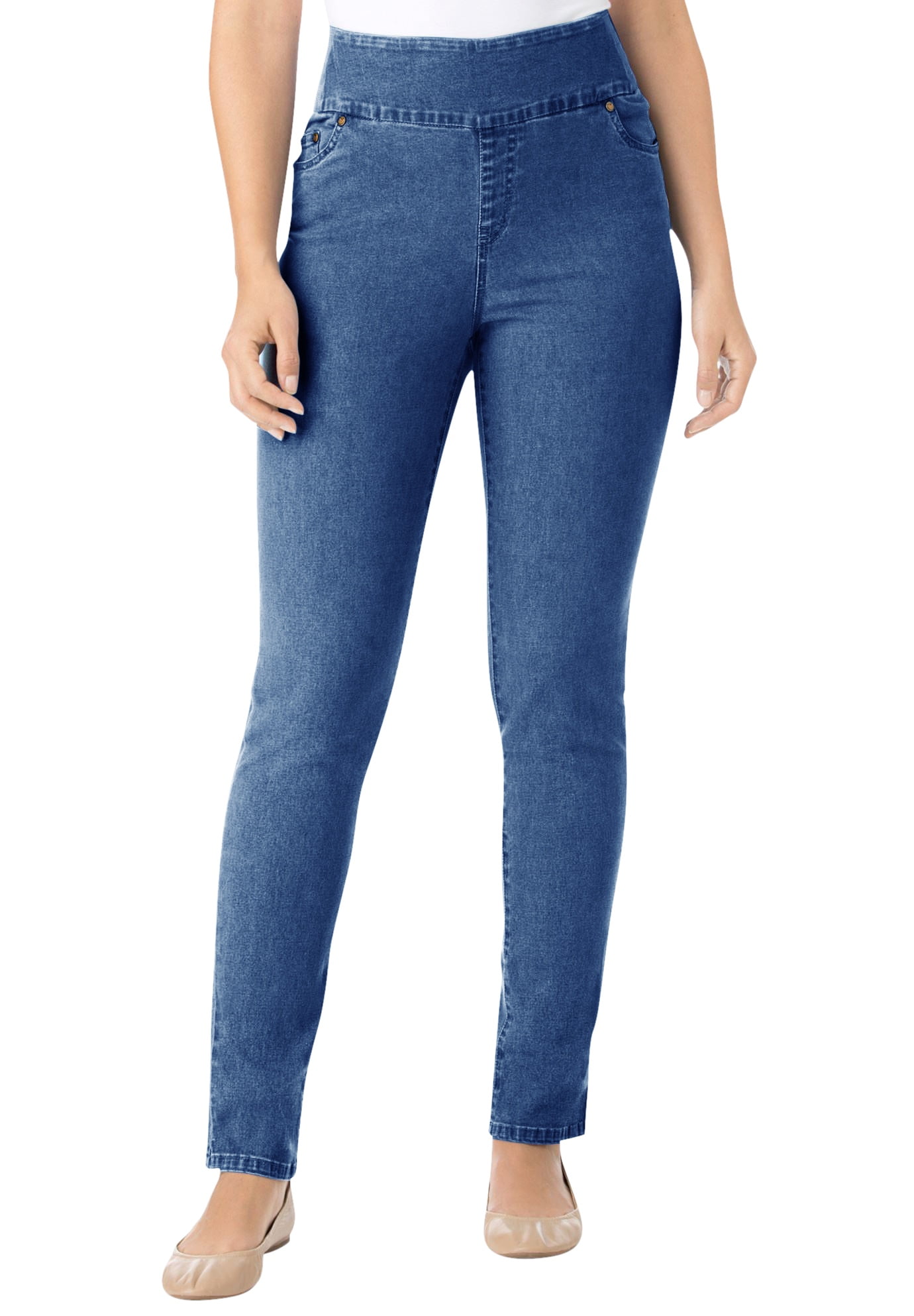 woman within pull on jeans