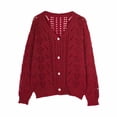 thumbnail image 2 of Soki Womens Sweaters Cardigan Fall Clothes Loose Long Sleeve V Neck Button Knit Pullover Tops Casual Winter Trendy Outfits, 2 of 5
