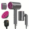 thumbnail image 5 of Pink Travel Hair Dryer 1875W, Collapsible Compact Ionic Dryer with Diffuser & Nozzle, 3 Heat & 2 Speed Settings for Fast Drying, 5 of 9