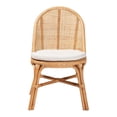 thumbnail image 2 of Pemberly Row Light Honey Rattan Wingback Dining Chair with Cushion, 2 of 10