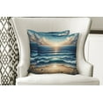 thumbnail image 5 of Ambesonne Seascape Throw Pillow Cover Pack of 2, Fish Eye Effect Oceanic, 2 Pcs-26"x16", Blue Pale Brown, 5 of 5