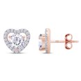 thumbnail image 2 of Moissanite Stud Earrings, 1ct DF Color Ideal Cut Lab Created Diamond In 18K Rose Gold Plated 925 Sterling Silver Earrings for Women with Certificate of Authenticity, 2 of 4