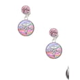 thumbnail image 2 of Delight Jewelry Silvertone Domed Multi Color MPharm Pink Crystal Clip on Earrings, 2 of 5